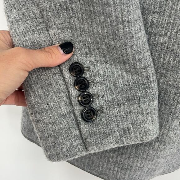 Ann Taylor Wool Fitted Blazer Gray 12 Suit Coat Jacket Academia Quiet Luxury - Picture 5 of 8
